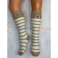 Підколінки Дитячі KID STEP 4054 Зимаі Бежевий Ведмедик/смужка