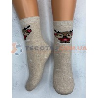 Шкарпетки Дитячі KID STEP 4533 Зима Бежевий-меланж Оленятко в светрику