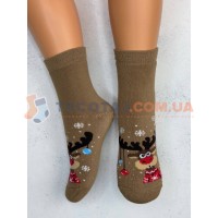 Шкарпетки Дитячі KID STEP 0535 Зима Бежевий Олень в светрі