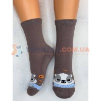 Шкарпетки Дитячі KID STEP 4432 Зима Коричневий Барсук з листочками
