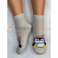 Шкарпетки Дитячі KID STEP 4533 Зима Бежевий Пінгвін у шапці
