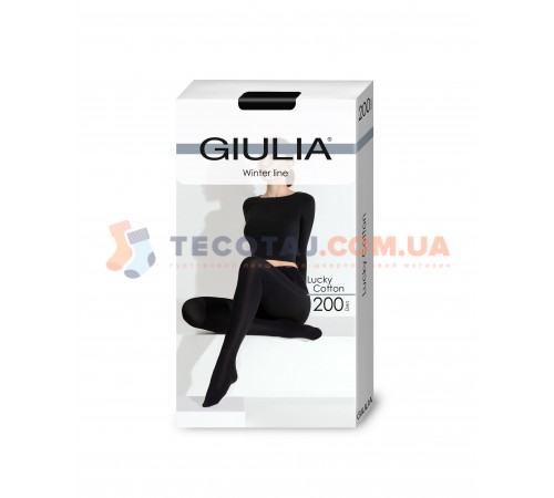 Колготки Жіночі GIULIA LUCKY COTTON Зима 200 nero (Чорний) 