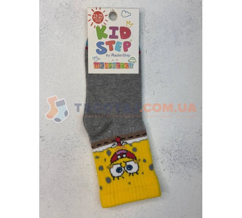Шкарпетки Дитячі KID STEP 005 Демі  Сірий меланж Спанч Боб