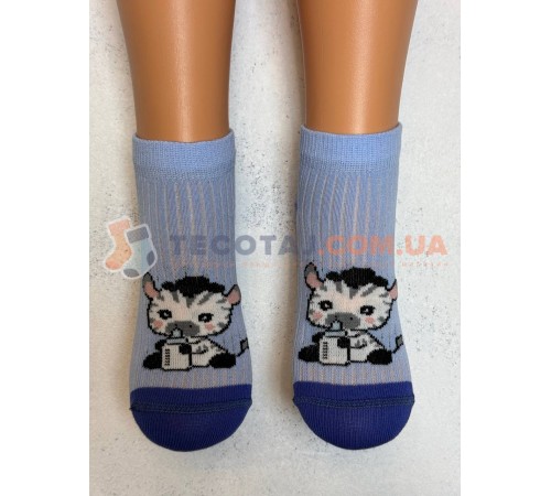 Шкарпетки Дитячі KID STEP 4029 Демі Блакитний Зебра з пляшечкой